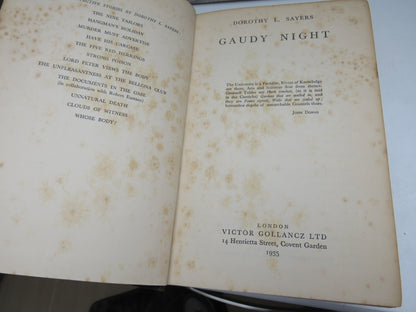 Gaudy Night By Dorothy L. Sayers 1935