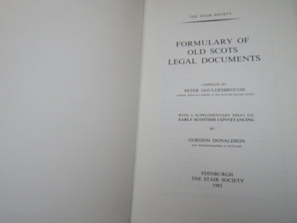 Formulary of Old Scots Legal Documents Compiled By Peter Gouldesbrough 1985 The Stair Society book image 4
