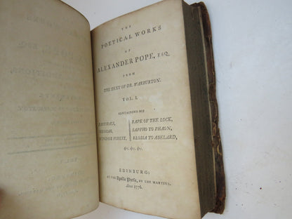 The Poetical Works of Alex.Pope Esq 1776 Volumes I-IV book image 6