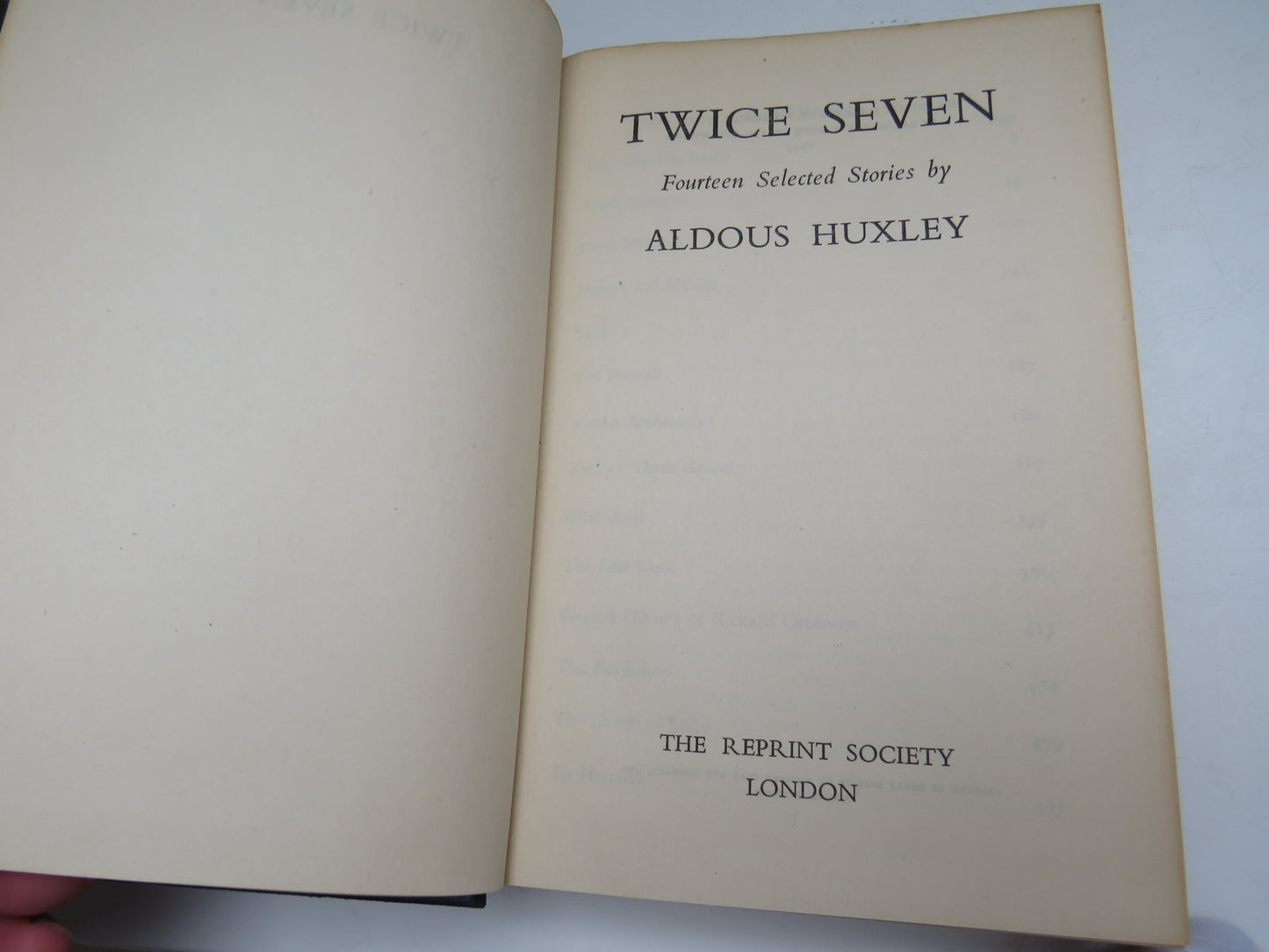 Twice Seven Fourteen Selected Stories By Aldous Huxley 1944