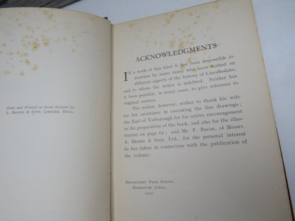 A Short History of Lincolnshire By Charles Brears 1927