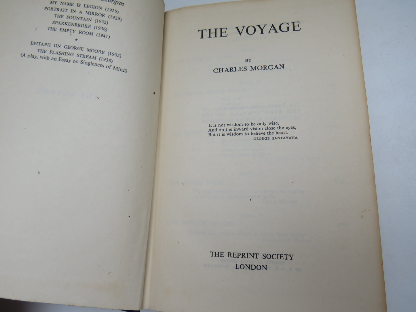 The Voyage By Charles Morgan 1942