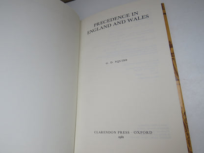 Precedence In England and Wales By G. D. Squibb 1981 book image 3