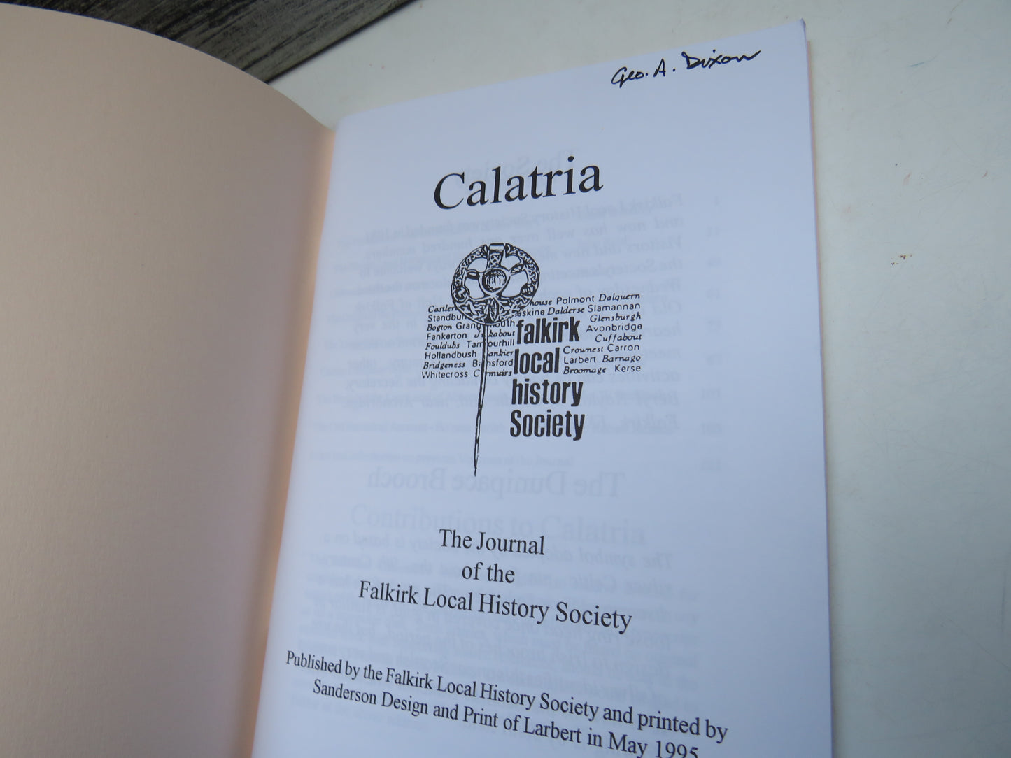 Calatria The Journal of The Falkirk Local History Society Summer 1995 No.8