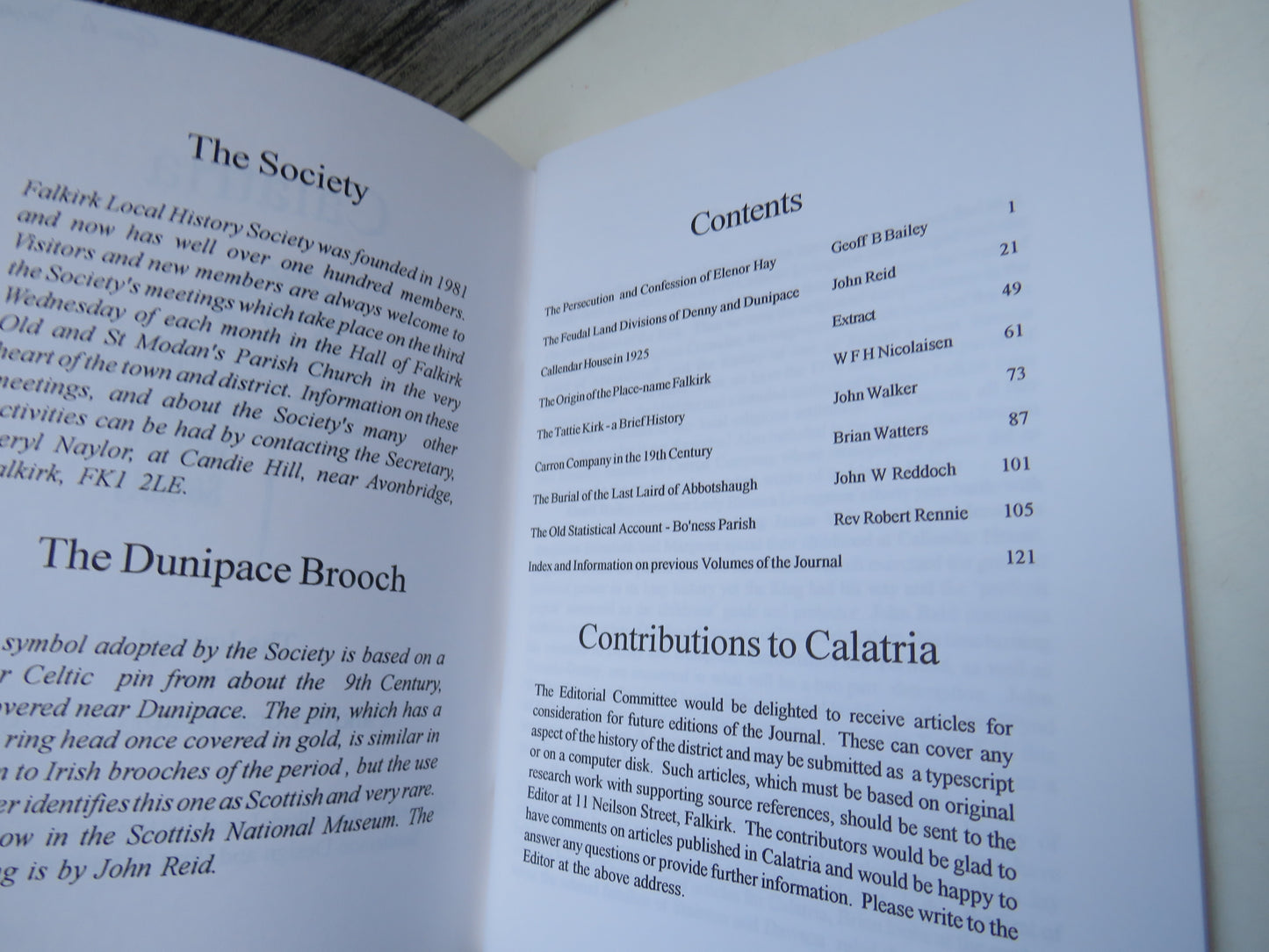Calatria The Journal of The Falkirk Local History Society Summer 1995 No.8