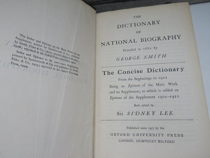 The Dictionary of National Biography Founded In 1882 By George Smith 1920