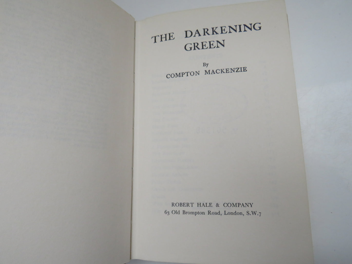 The Darkening Green by Compton Mackenzie, 1934