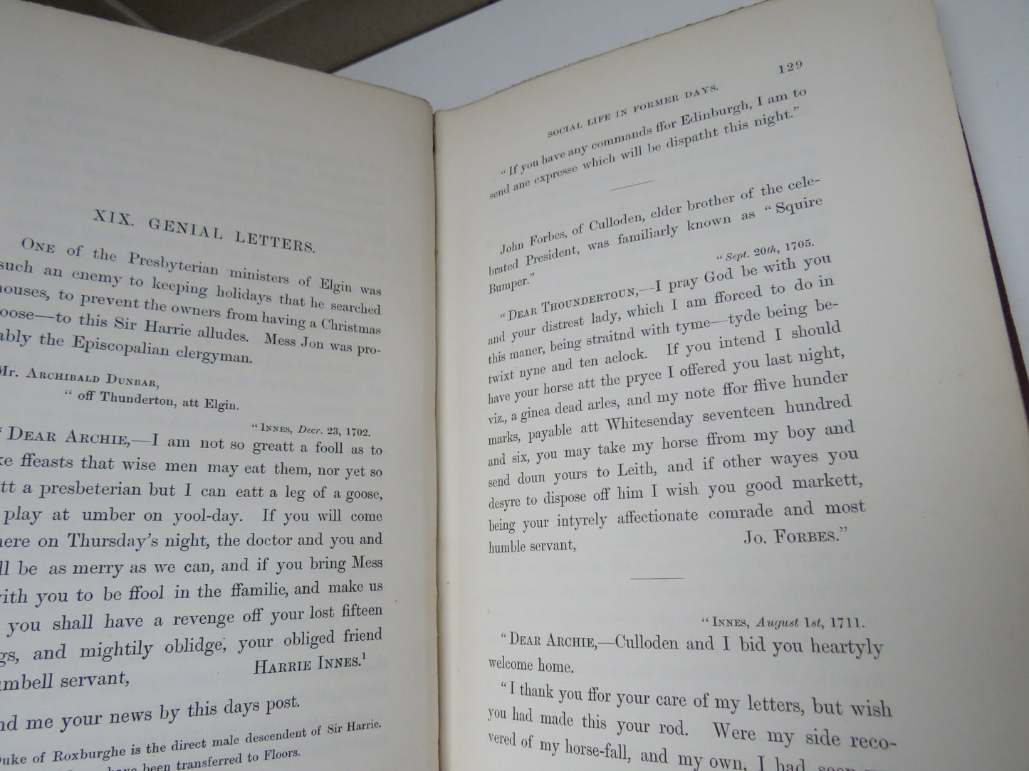 Social Life In Former Days Chiefly In The Province of Moray By E. Dunbar Dunbar 1865