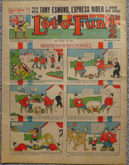 Lot-O-Fun Tony Esmond, Express Rider Vol XVIII No.453 1914 book front cover