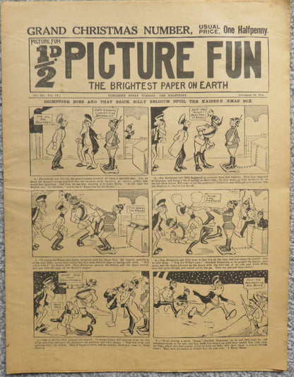Picture Fun The Brightest Paper On Earth Grand Christmas Number 307 Vol IX Dec 26 1914, Vintage book front cover