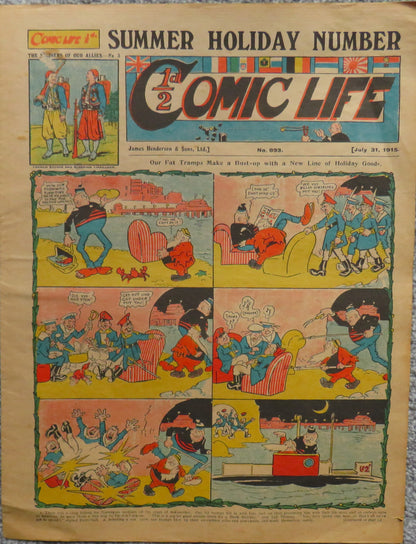 Summer Holiday Number Comic Life No 893 July 31, 1915, Vintage Comic book front cover