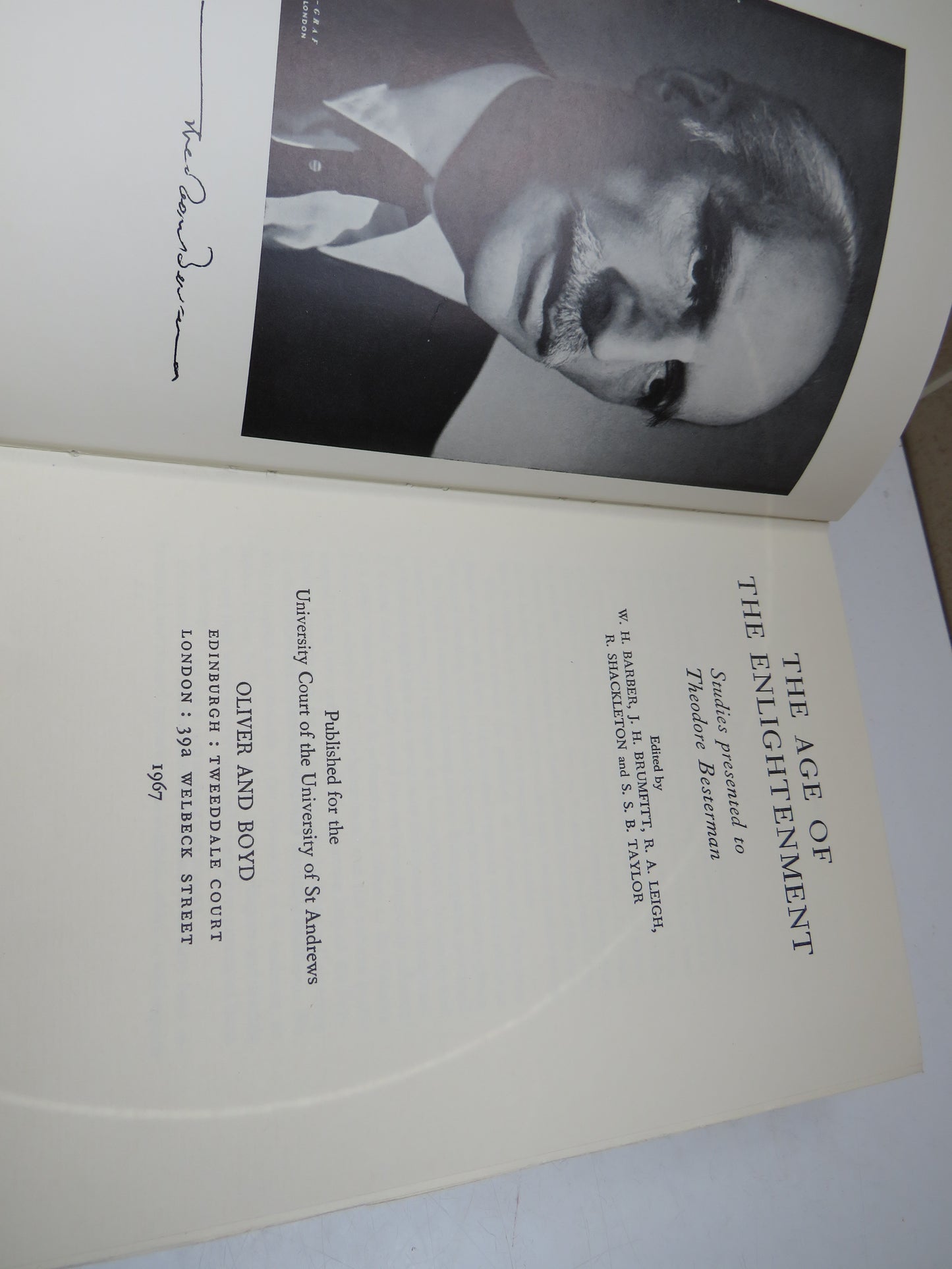 The Age of The Enlightenment Studies Presented To Theodore Besterman 1967