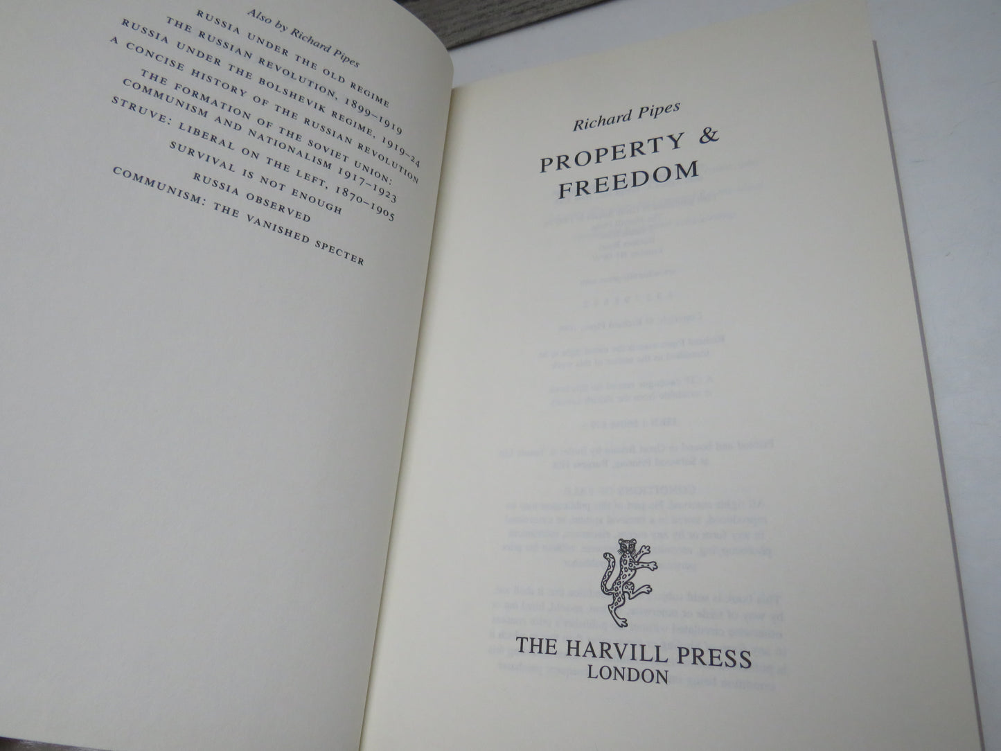 Property & Freedom By Richard Pipes 1999