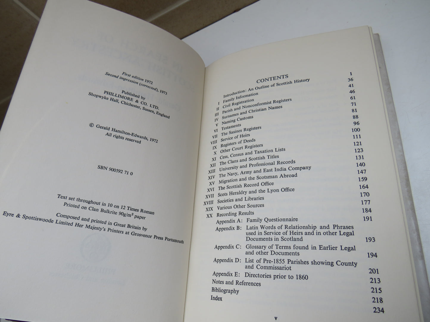 In Search Of Scottish Ancestry By Gerald Hamilton-Edwards 1973