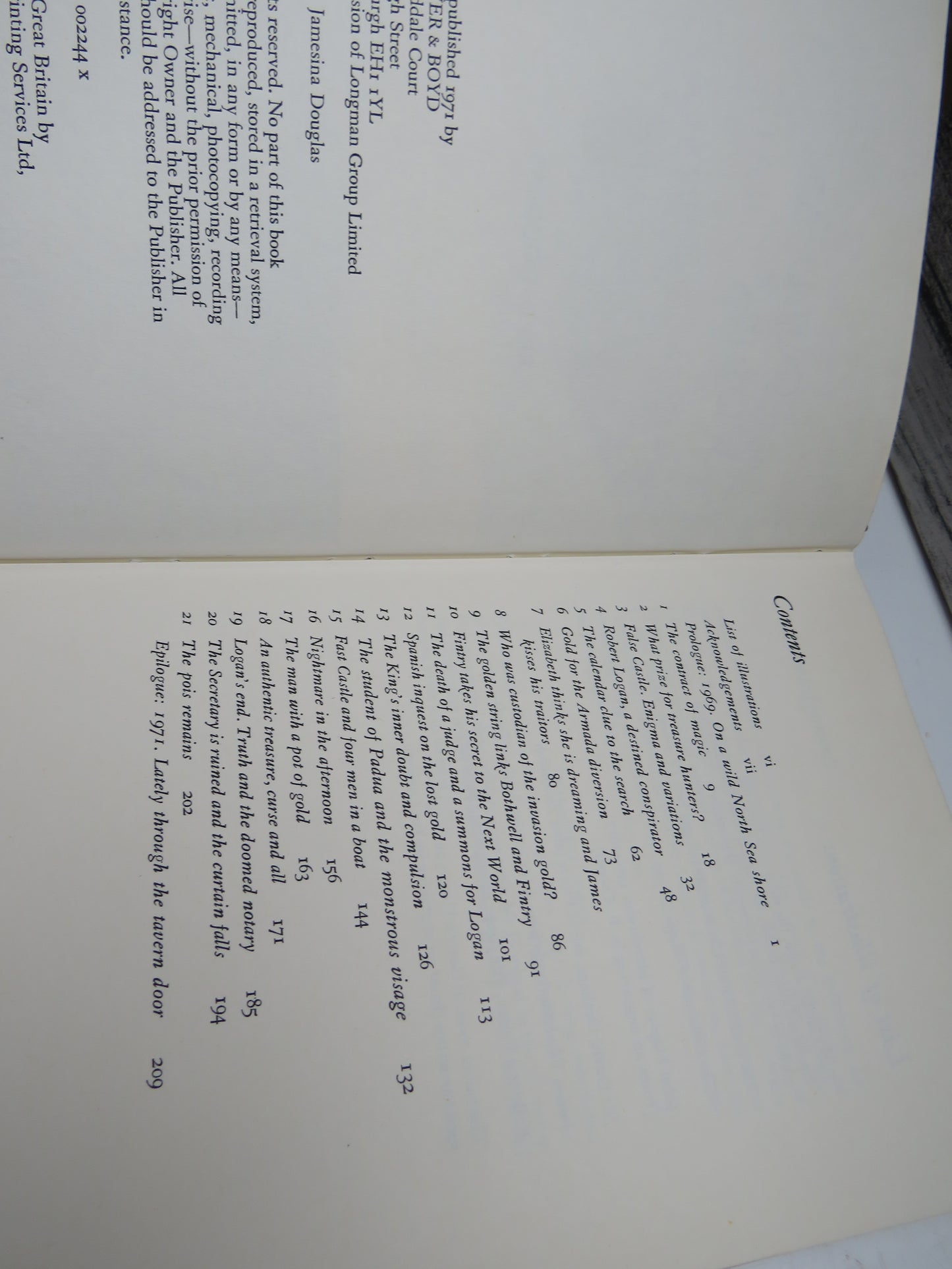 Gold At Wolf's Crag? An Inquiry Into The Treasure of Fast Castle By Fred Douglas 1971