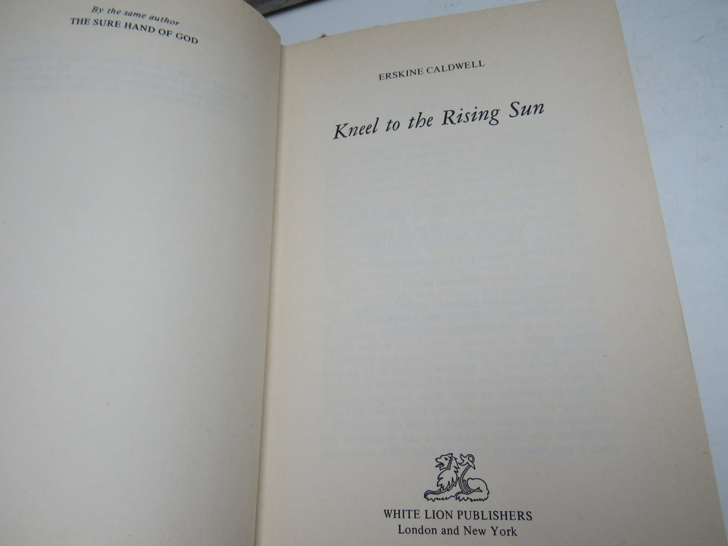 Kneel To The Rising Sun By Erskine Caldwell 1973