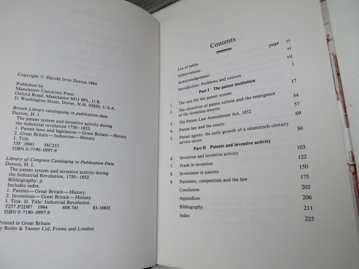 The Patent System and Inventive Activity During The Industrial Revolution 1750-1852 By H.I. Dutton 1984
