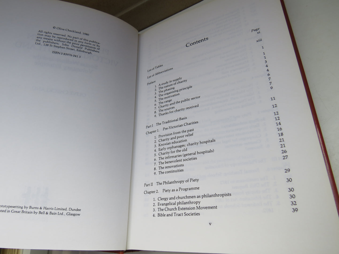 Philanthropy In Victorian Scotland: Social Welfare and The Voluntary Principle By Olive Checkland 1980