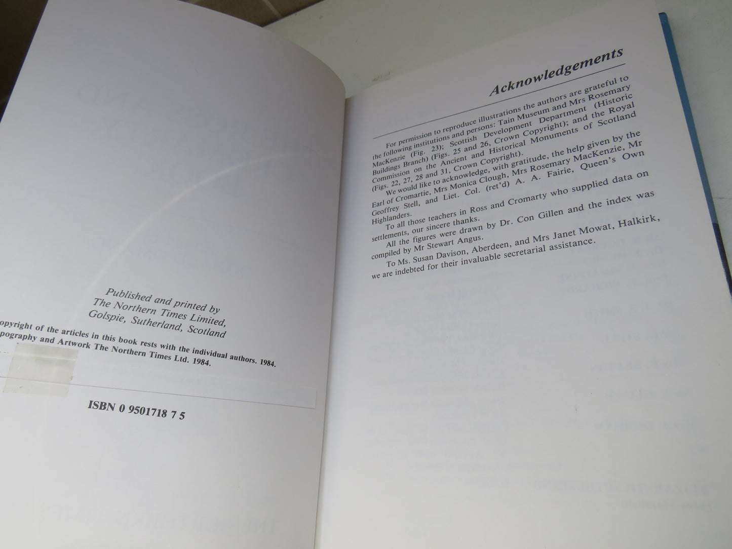 The Ross and Cromarty Book Edited By Donald Omand 1984