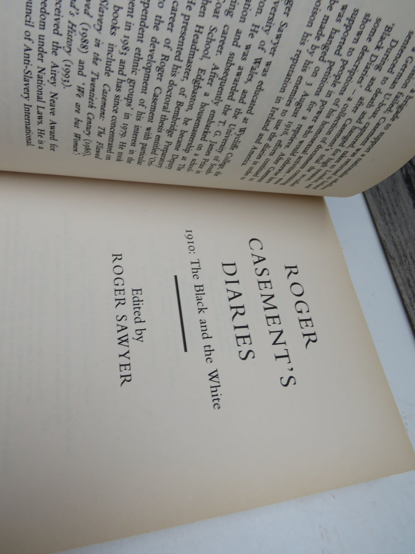 Roger Casement's Diaries 1910: The Black and the White Edited By Roger Sawyer 1997