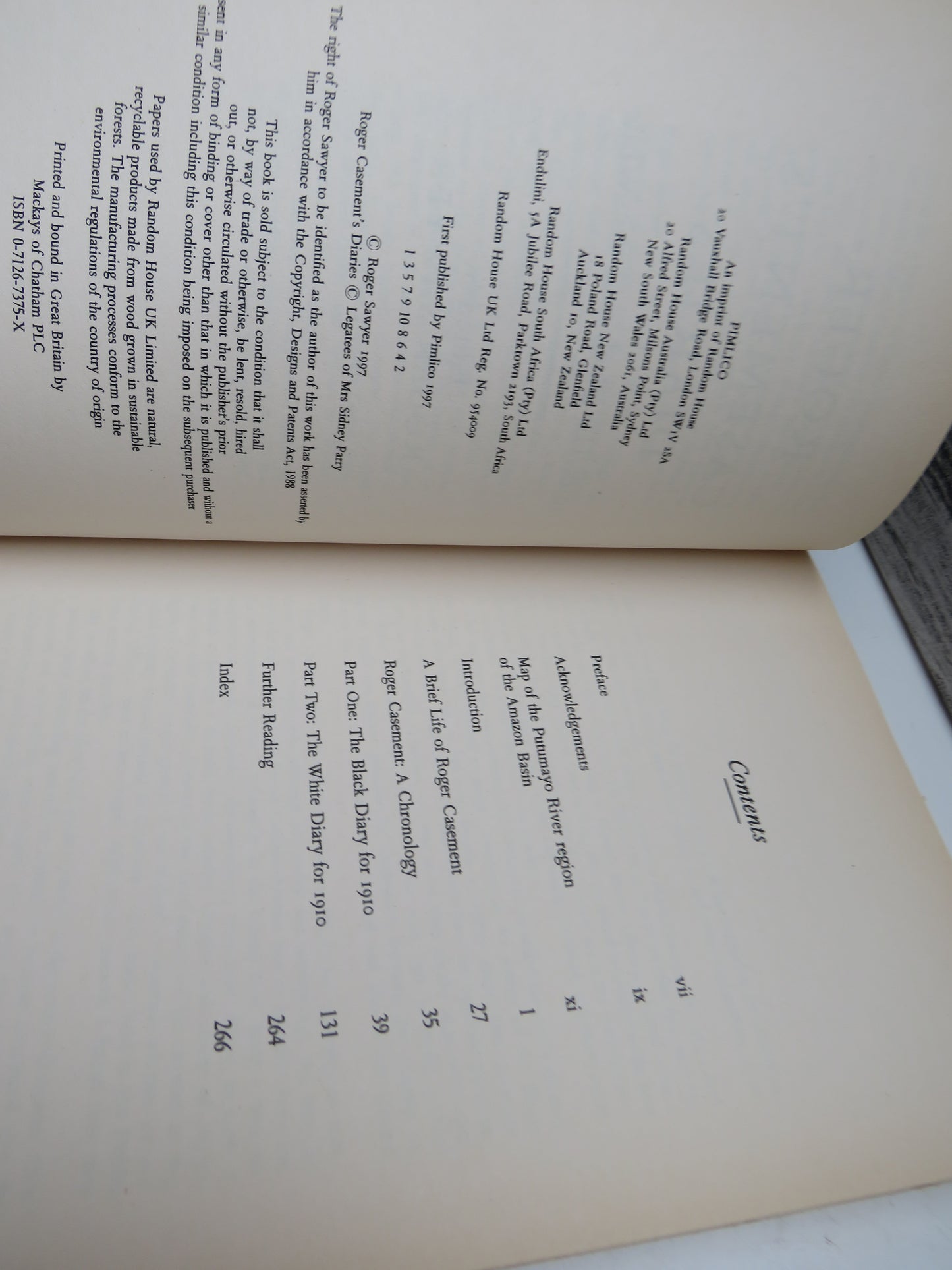 Roger Casement's Diaries 1910: The Black and the White Edited By Roger Sawyer 1997