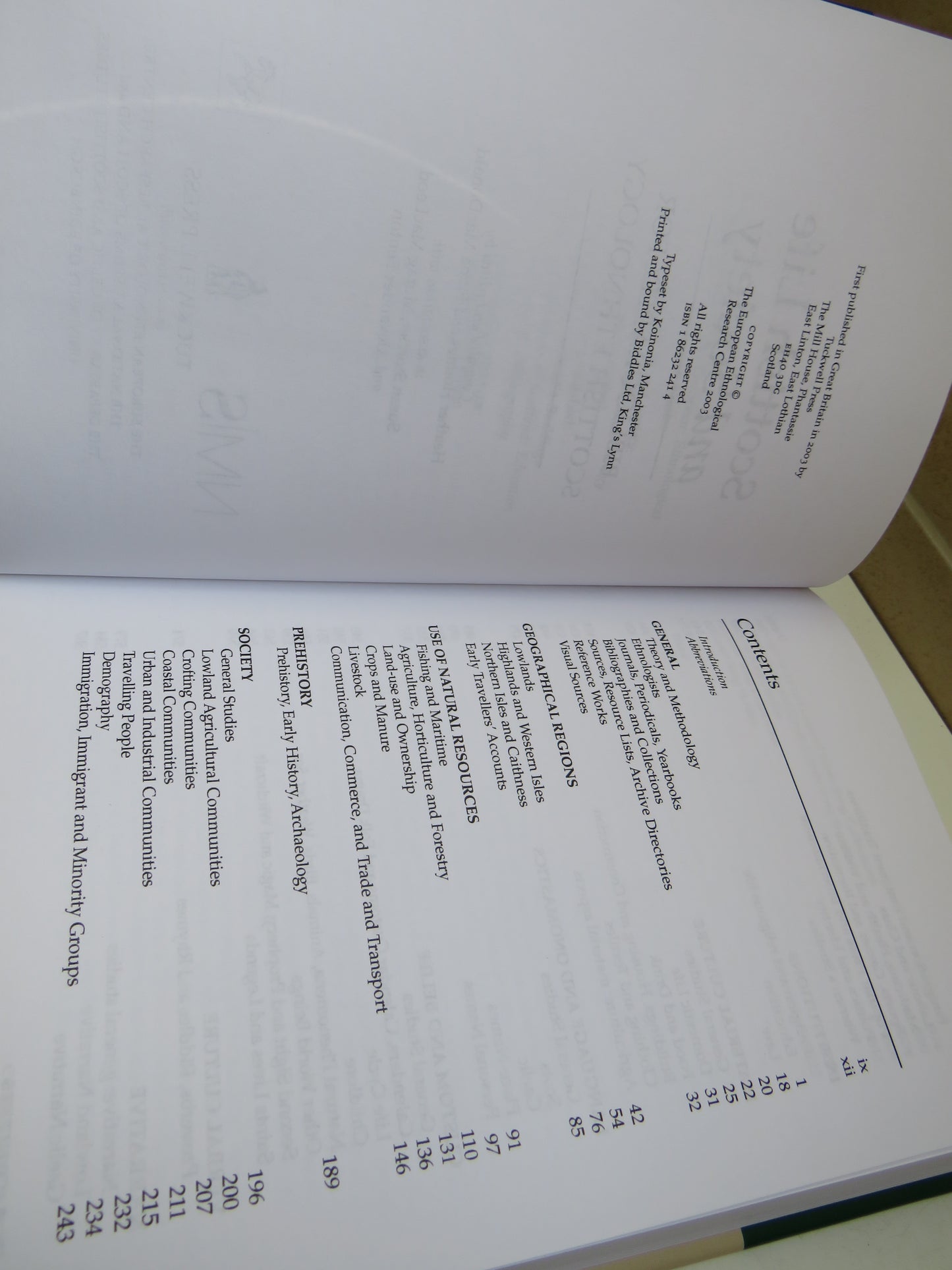 Scottish Life and Society Bibliography For Scottish Ethnology 2003