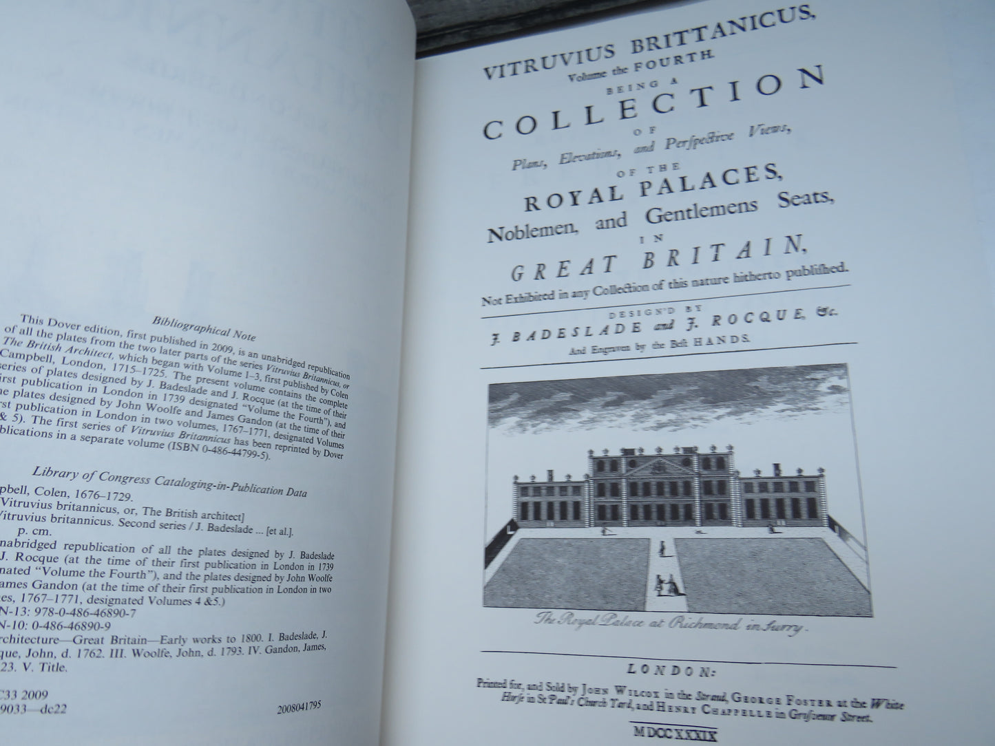 Vitruvius Britannicus Second Series By J. Badeslade, J. Rocque, John Woolfe & James Gandon 2009