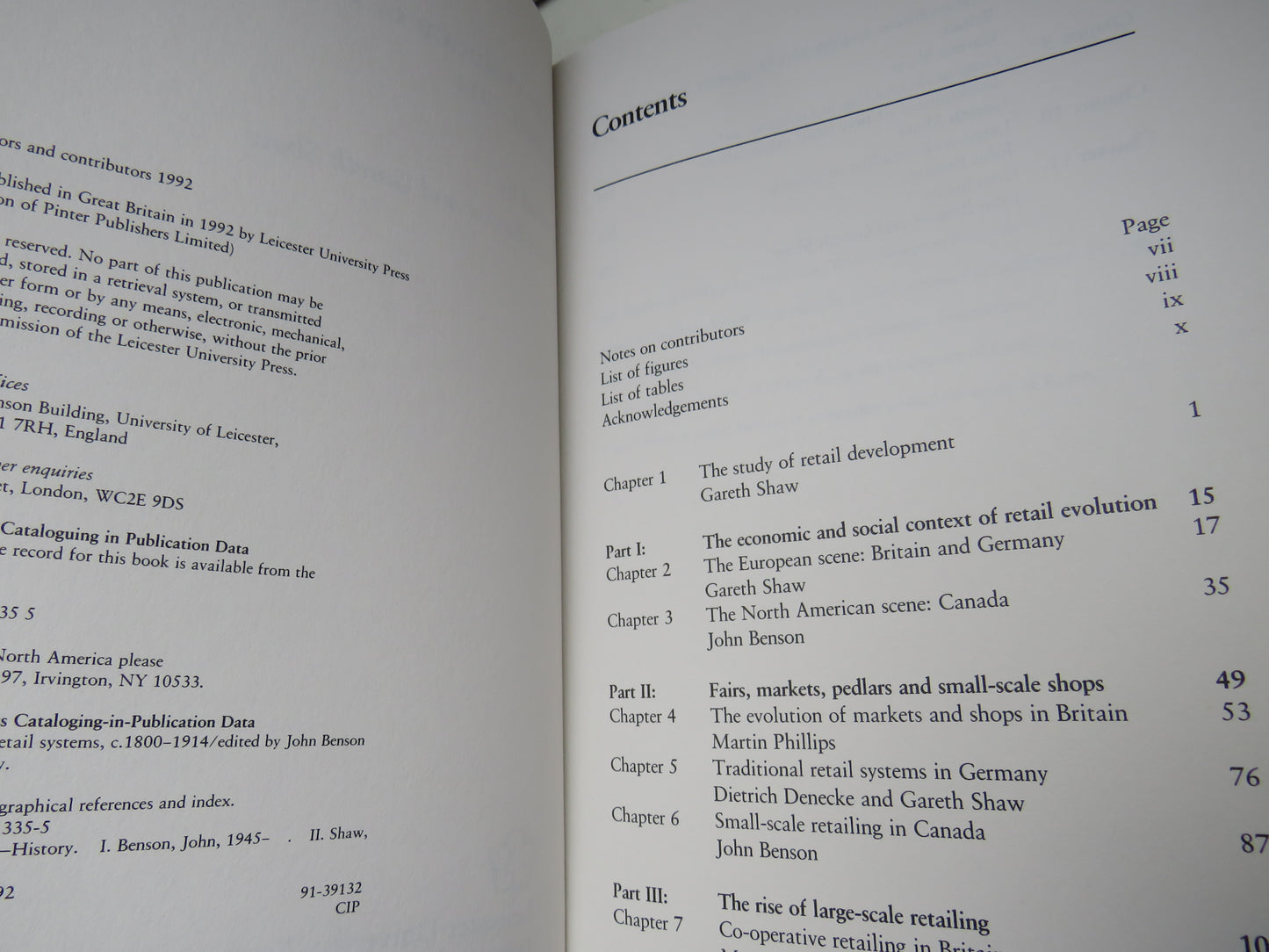 The Evolution of Retail Systems, C.1800-1914  Edited By John Benson and Gareth Shaw 1992