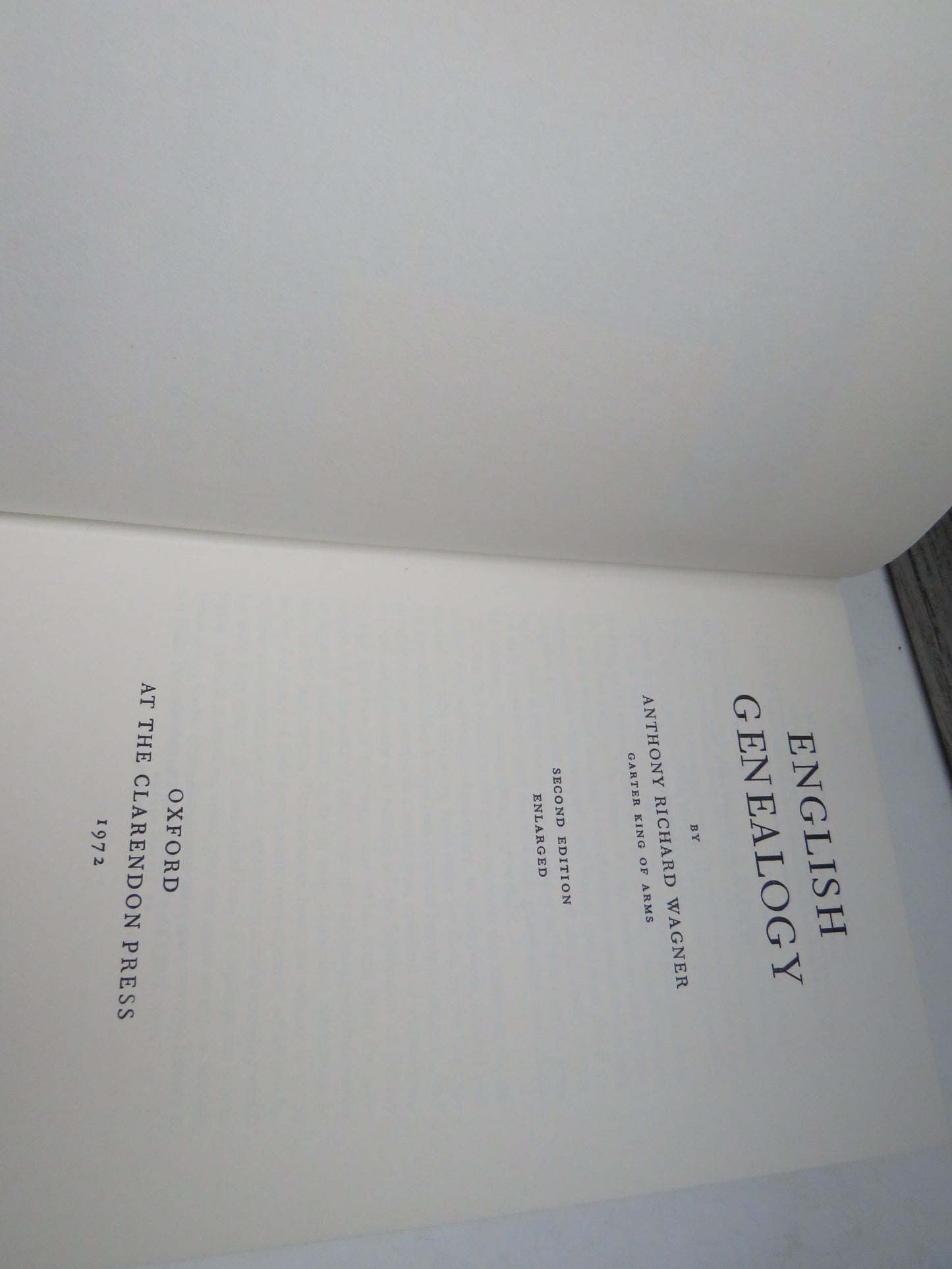 English Genealogy By Anthony Richard Wagner 1972