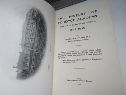 The History of Fordyce Academy Life At A Banffshire School 1592-1935 By Douglas G. M'Lean 1936 book image 4