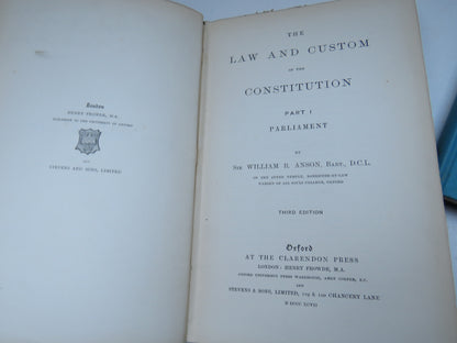 The Law and Custom Of The Constitution Part I Parliament By Sir William R. Anson 1897 book image 2