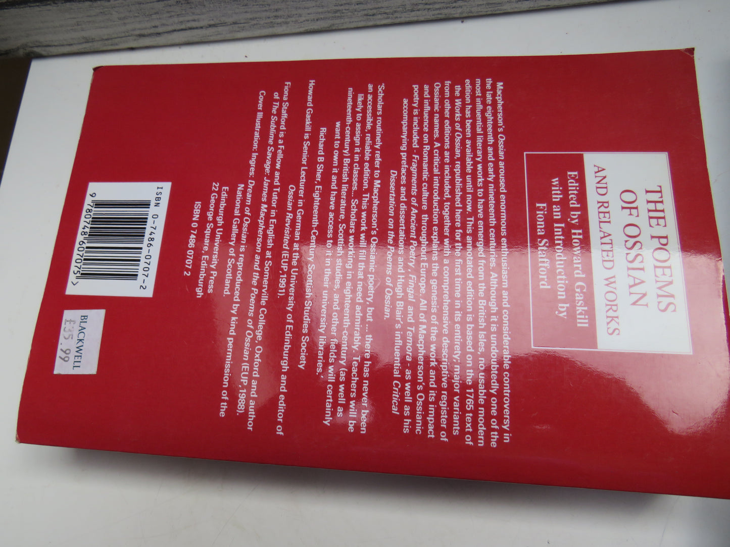 The Poems of Ossian and Related Works By James MacPherson 2006