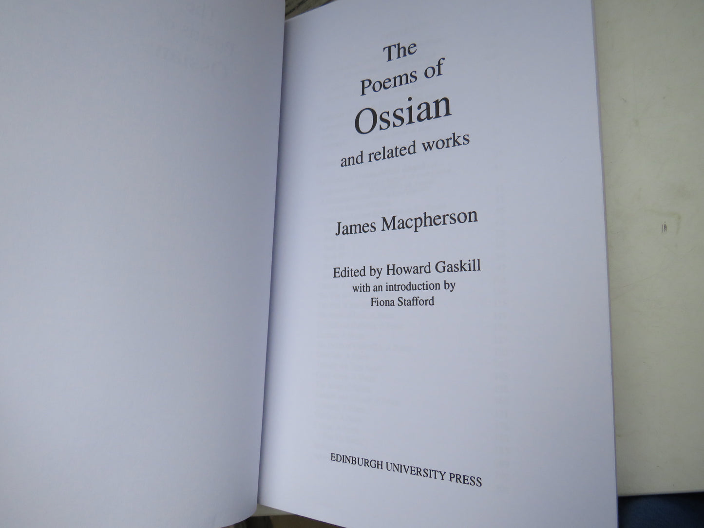 The Poems of Ossian and Related Works By James MacPherson 2006