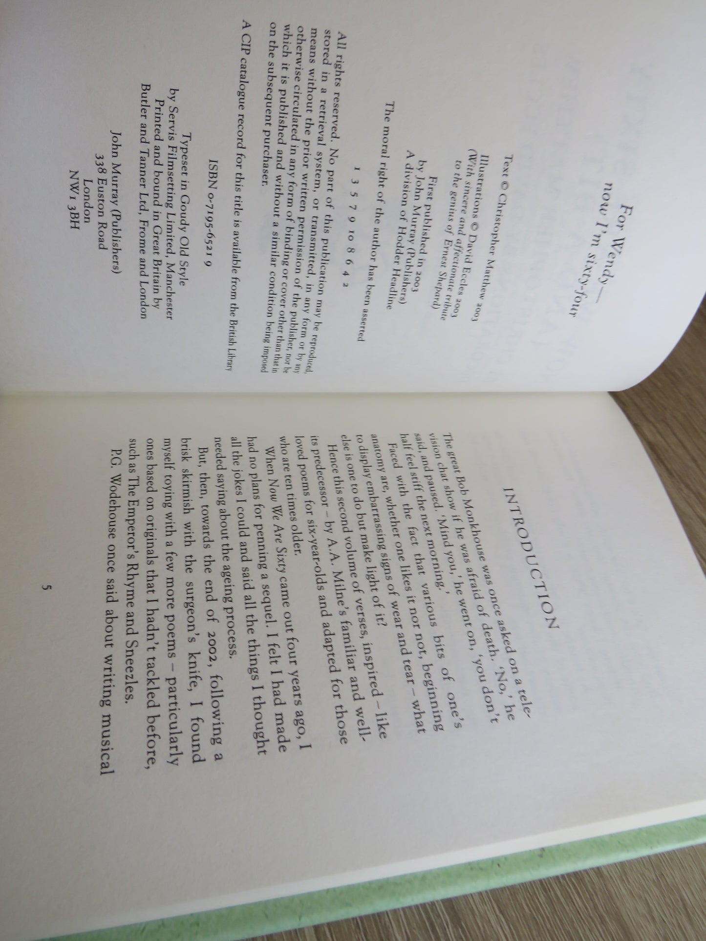 Now We Are Sixty (and a Bit) By Christopher Matthew 2003