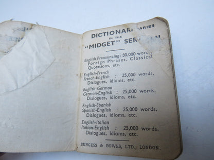 English Italian, Italian - English Midget Series Dictionaries 1934 Edition book image 2
