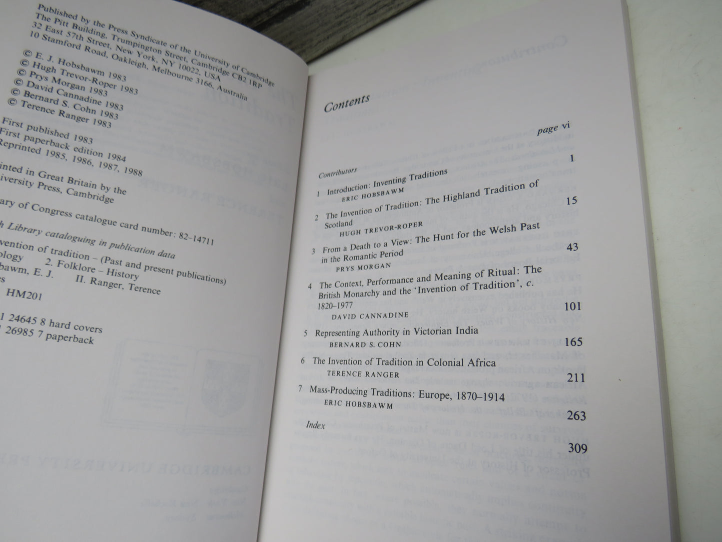 The Invention of Tradition Edited By Eric Hobsbawn and Terence Ranger 1988