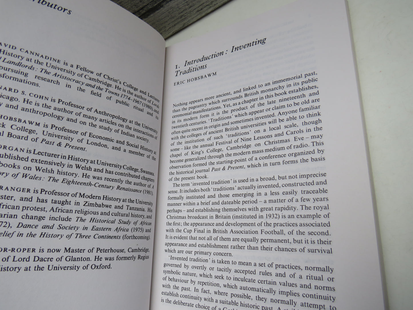 The Invention of Tradition Edited By Eric Hobsbawn and Terence Ranger 1988
