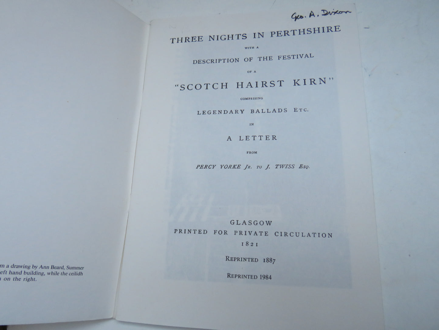 Three Nights In Perthshire By Percy Yorke 1984