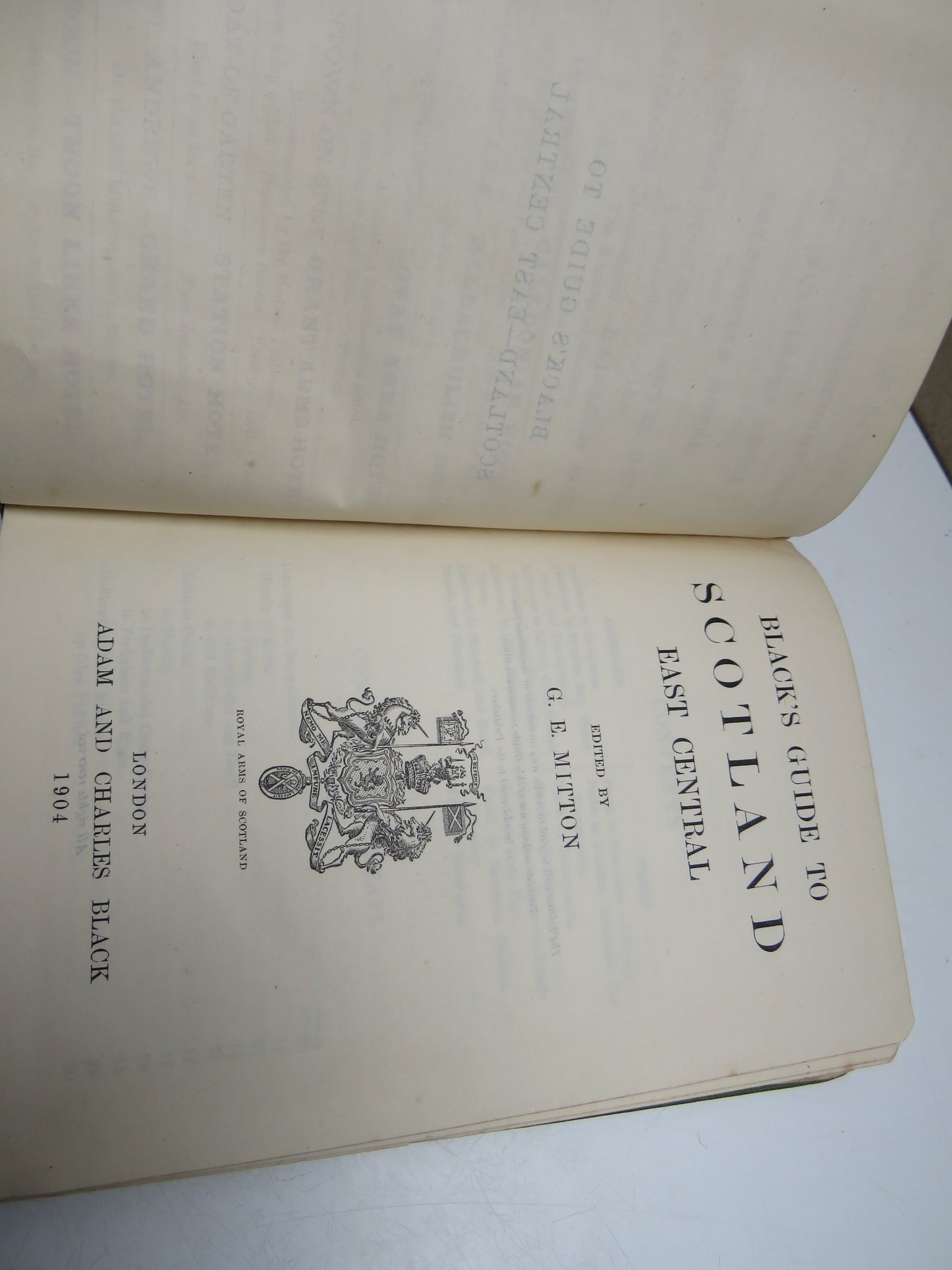Black's Guide To Scotland East Central Edited By G. E. Mitton 1904