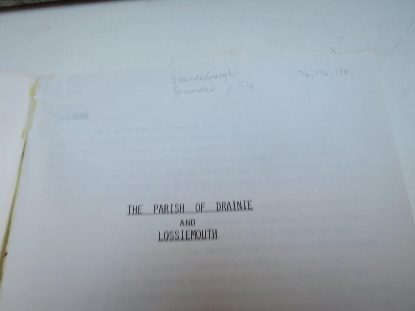 The Parish of Drainie and Lossiemouth By Agnes Keith 1975