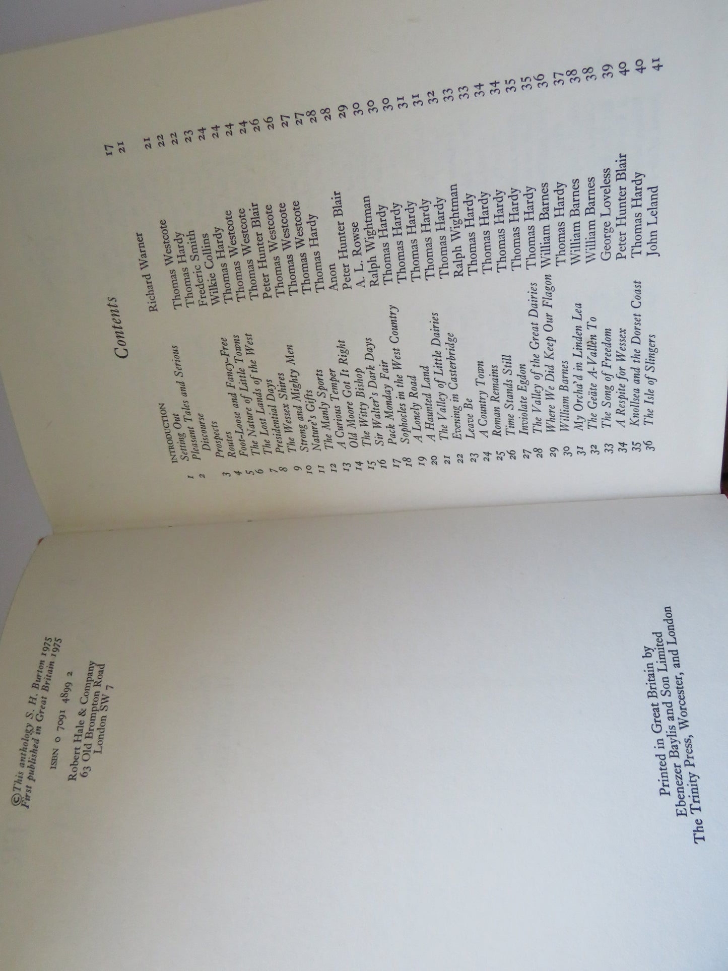 A West Country Anthology Compiled By S.H. Burton 1975