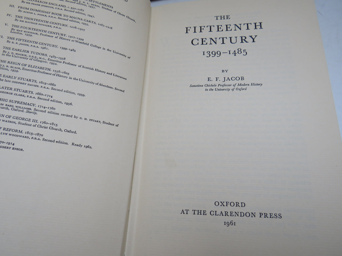 The Fifteenth Century 1399-1485 By E.F. Jacob 1961
