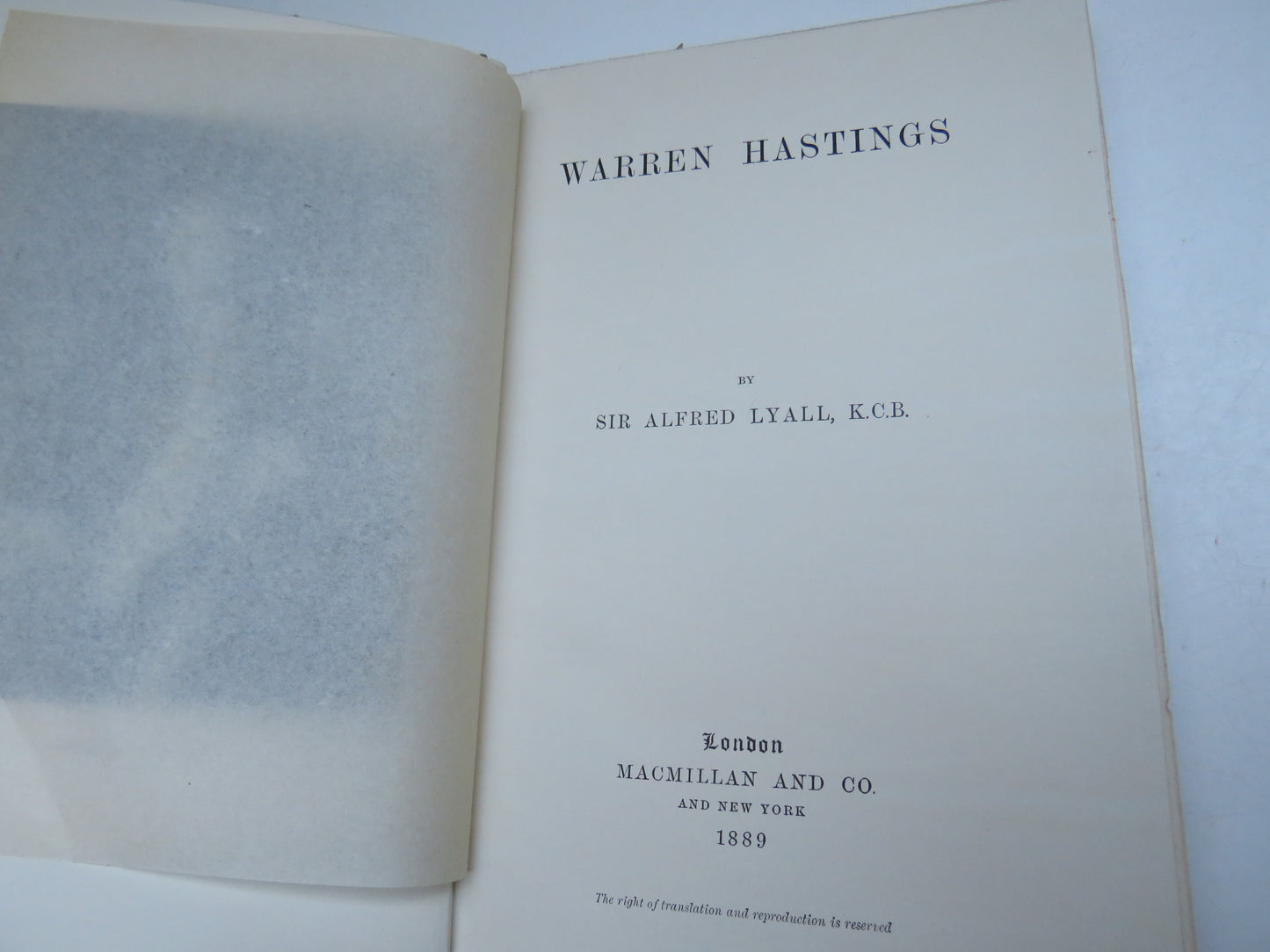 Warren Hastings  By Sir Alfred Lyall 1889 English Men of Action