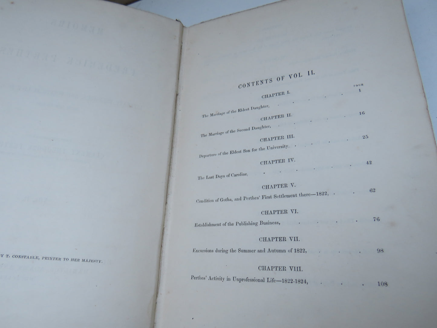 Memoirs of Frederick Perthes Or Literary, Religious and Political Life In Germany From 1789 To 1843 From The German of Clement Theodore Perthes Vol II 1856
