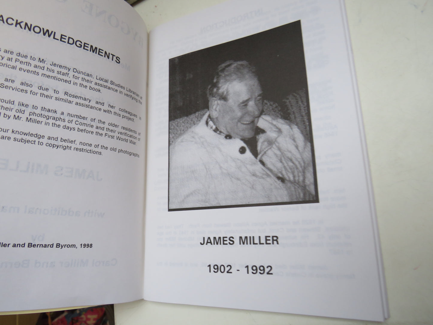 Bygone Comrie Memories of the Comrie Area and Its Personalities In The Days Before The First World War By James Miller 1998