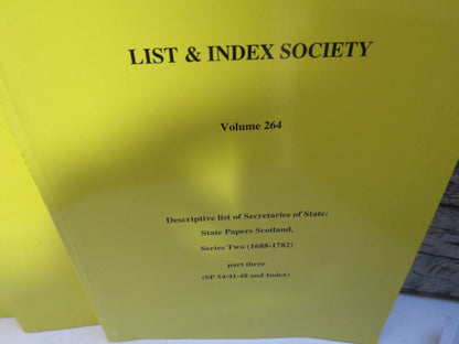 List & Index Society Volume 262, 263, 264 Descriptive List of Secretaries of State Series Two (1688- book image 3