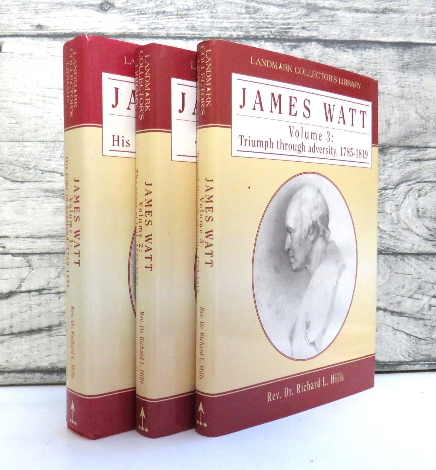 James Watt By Rev. Dr. Richard L. Hills 3 Volume Set  His Time in Scotland 1736-1774, The Years of Toil, 1775-1785, Triumph Through Adversity, 1785-1819