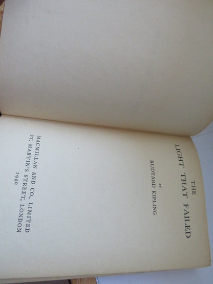 The Light That Failed By Rudyard Kipling 1940 book image 3
