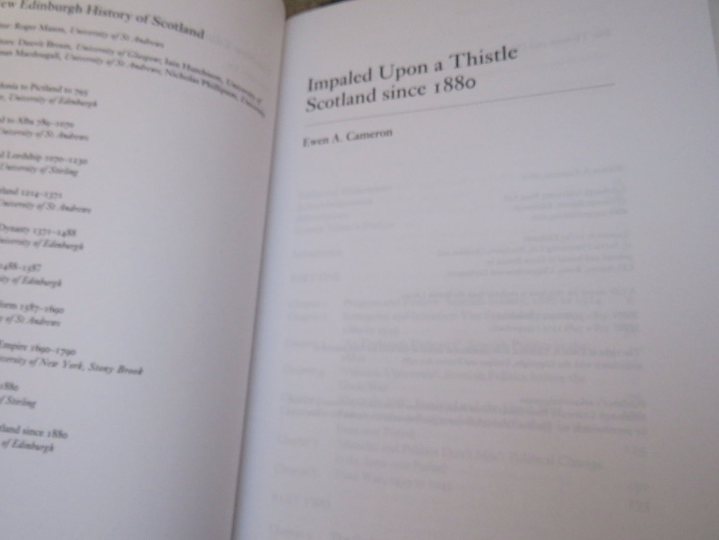 Impaled Upon A Thistle Scotland Since 1880 By Ewen A. Cameron 2010
