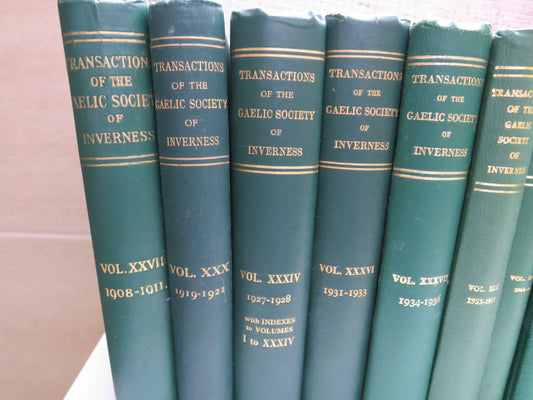 Collection of 20 Volumes of "Transactions Of The Gaelic Society of Inverness" 1908-2006